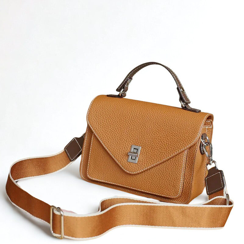 Cowhide Casual Crossbody Bag - Women Genuine Leather Handbag-Handbags-Brown-Free Shipping Leatheretro