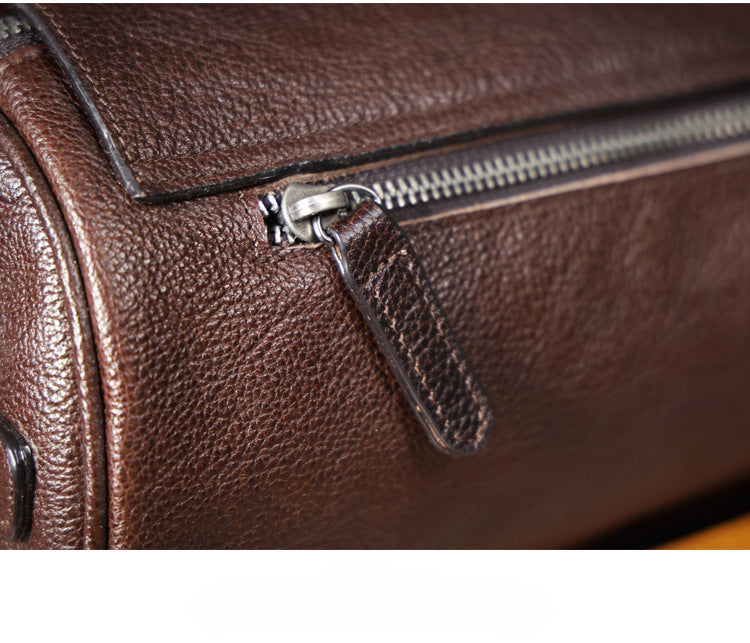 Genuine with Full-Grain Vegetable-Tanned Leather Bag-Handbags-Dark Coffee-Free Shipping Leatheretro