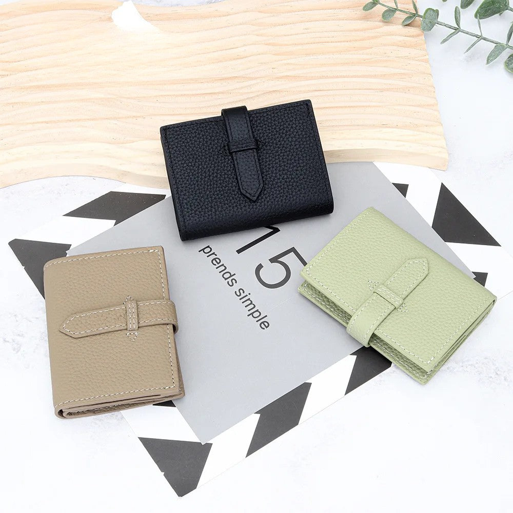 Luxury Design Genuine Leather Small Wallet-Wallets & Money Clips-Black-Free Shipping Leatheretro
