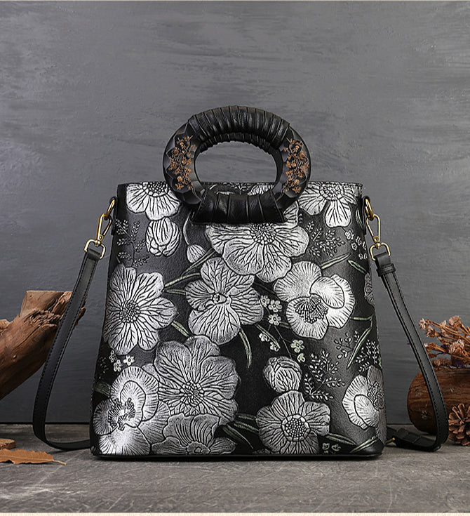 Ethnic Luxury PU Leather Small-Batch Shoulder Bag-Handbags-Black-Free Shipping Leatheretro