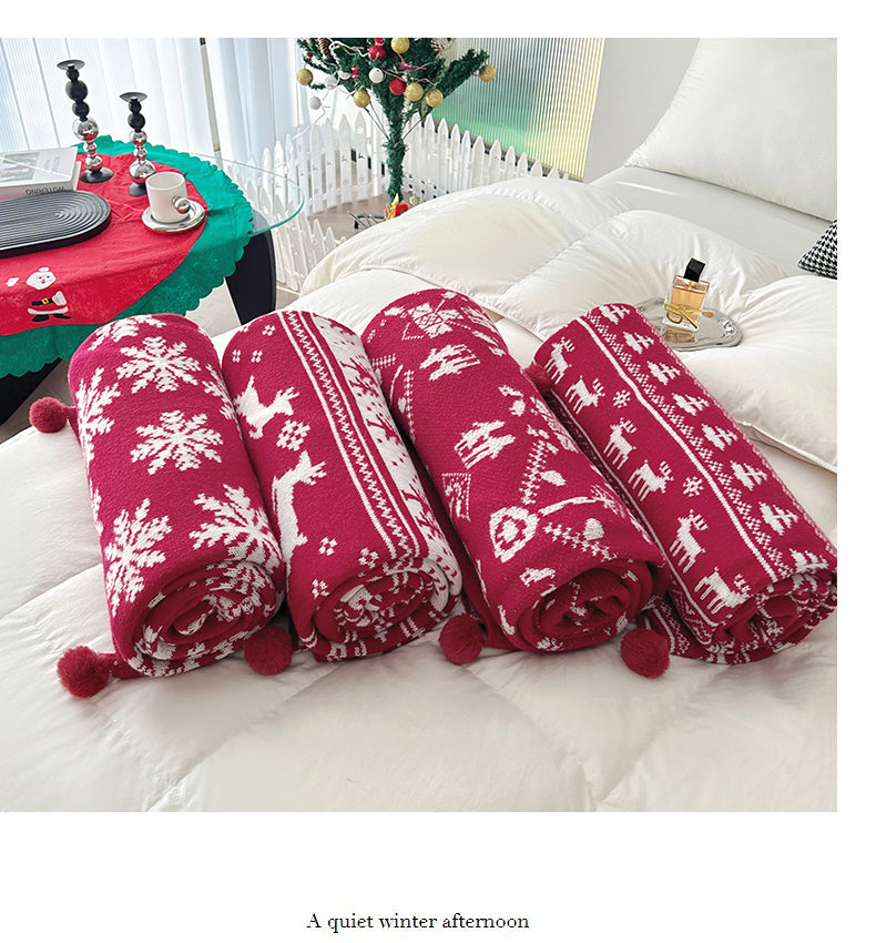 Merry christmas soft knitted blanket-Blankets-A-110x130cm-Free Shipping Leatheretro