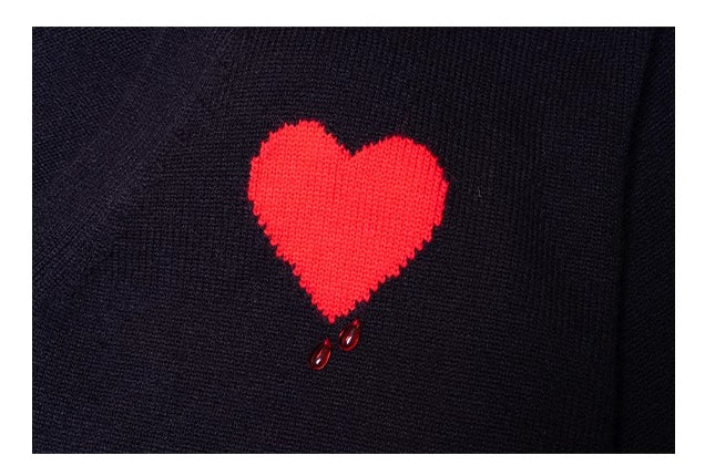 CLP Butterfly Love Beaded Cardigan - Oversized Knit Sweater-Black-Short- Three Buttons-Free Shipping Leatheretro