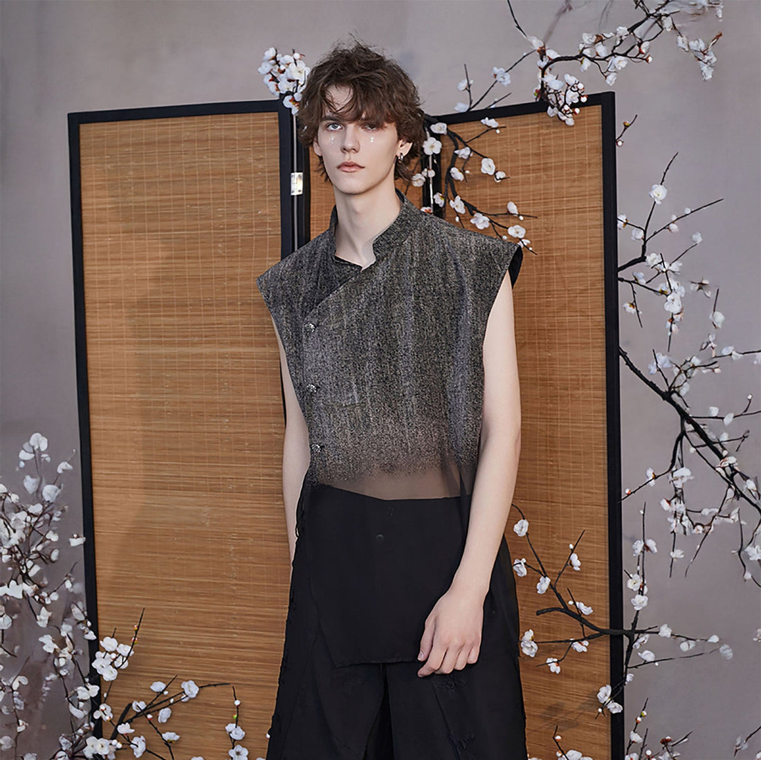 JIECHI Gradient Sheer Split-Hem Vest-Vest-M-Free Shipping Leatheretro