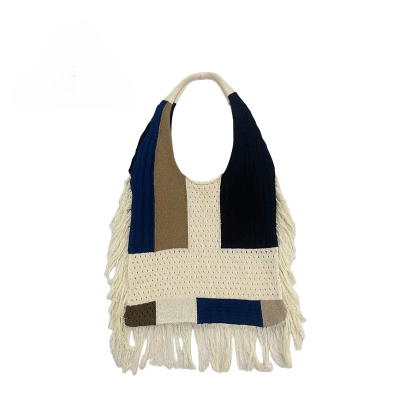 Vintage Tassels Knitted Shoulder Bags-Handbags-Ivory-Free Shipping Leatheretro