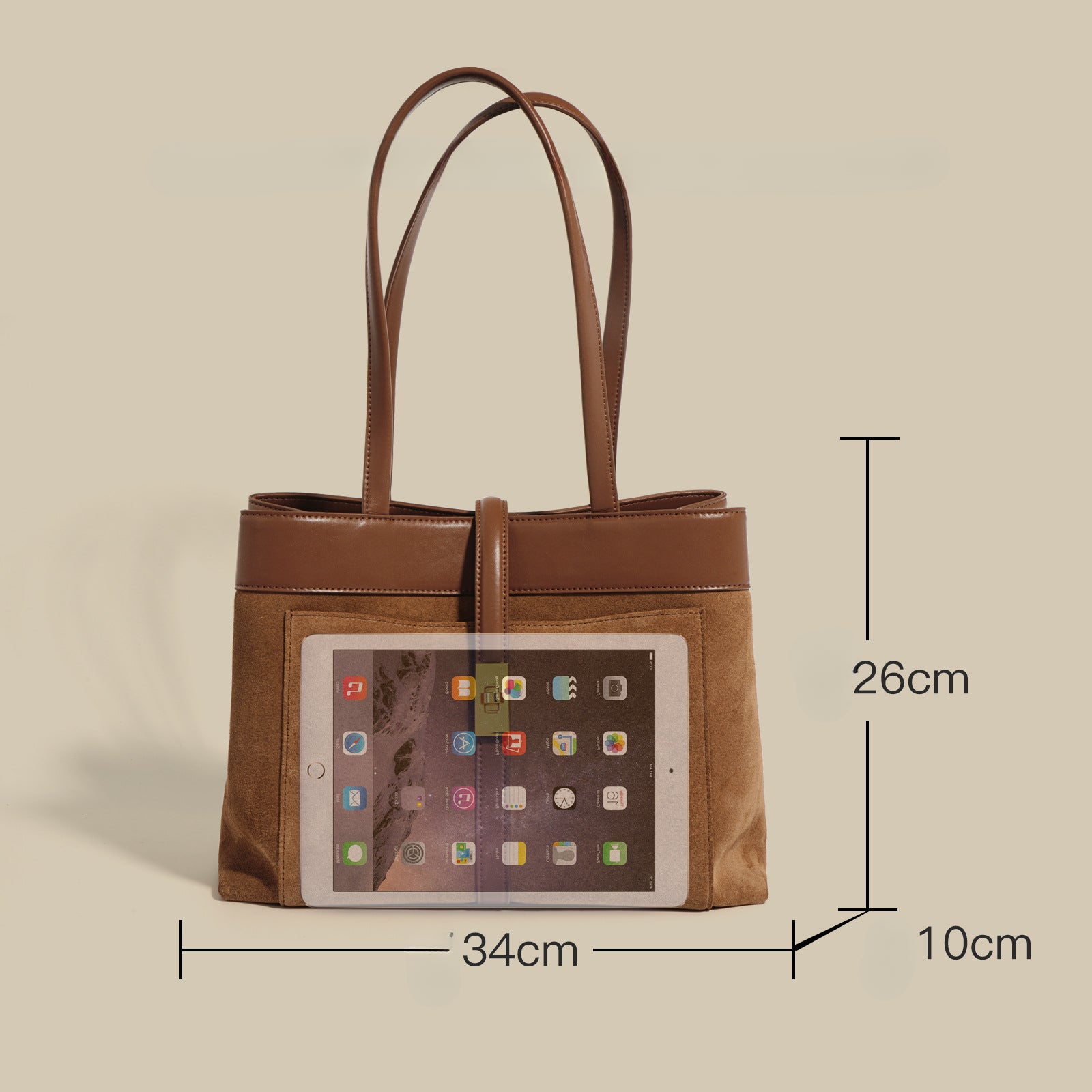 Matte Textured Tote Bag-Shoulder Bags-Brown-Free Shipping Leatheretro