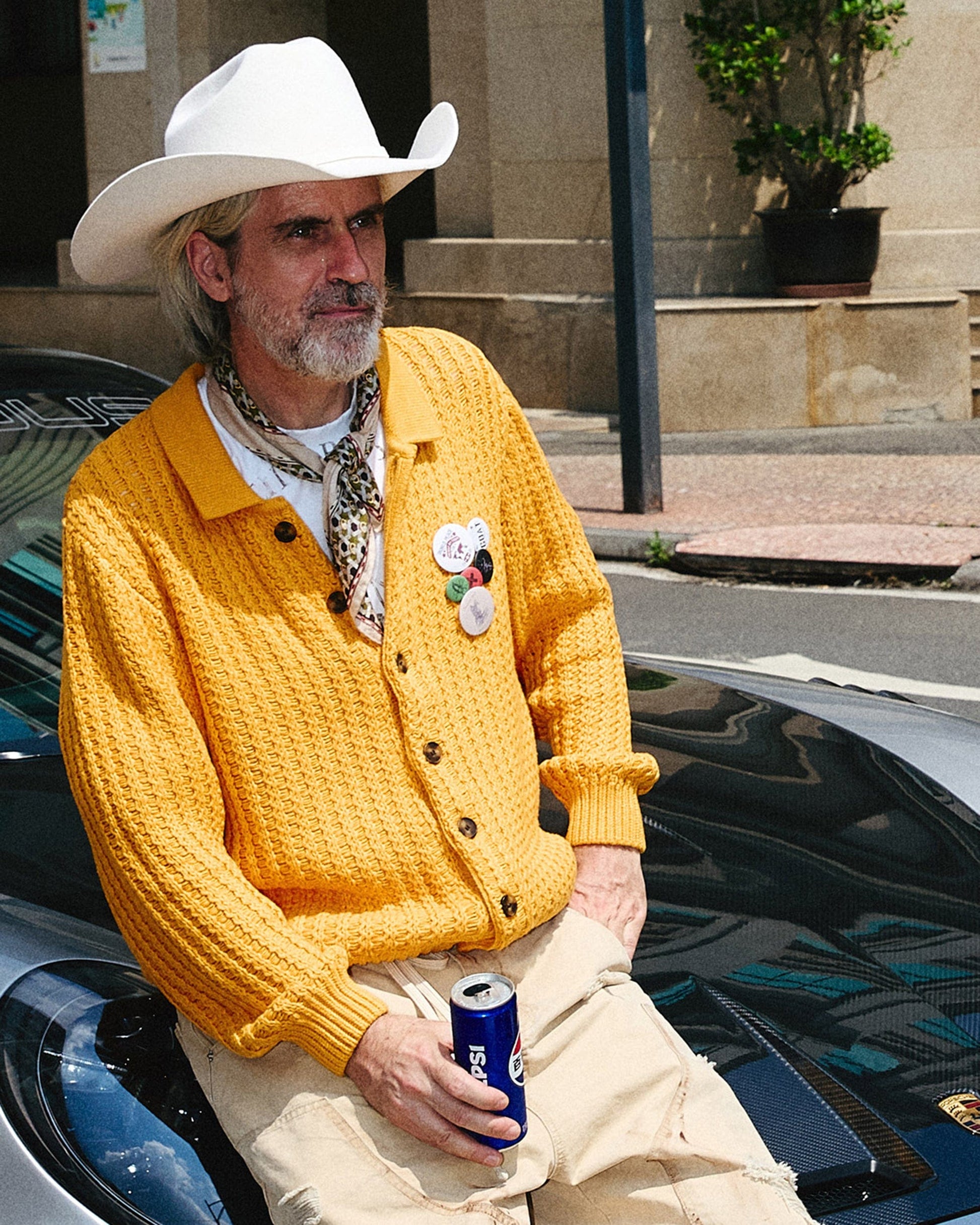 STEEPC Retro City Knitted Cardigan-Sweater-S-Yellow-Free Shipping Leatheretro