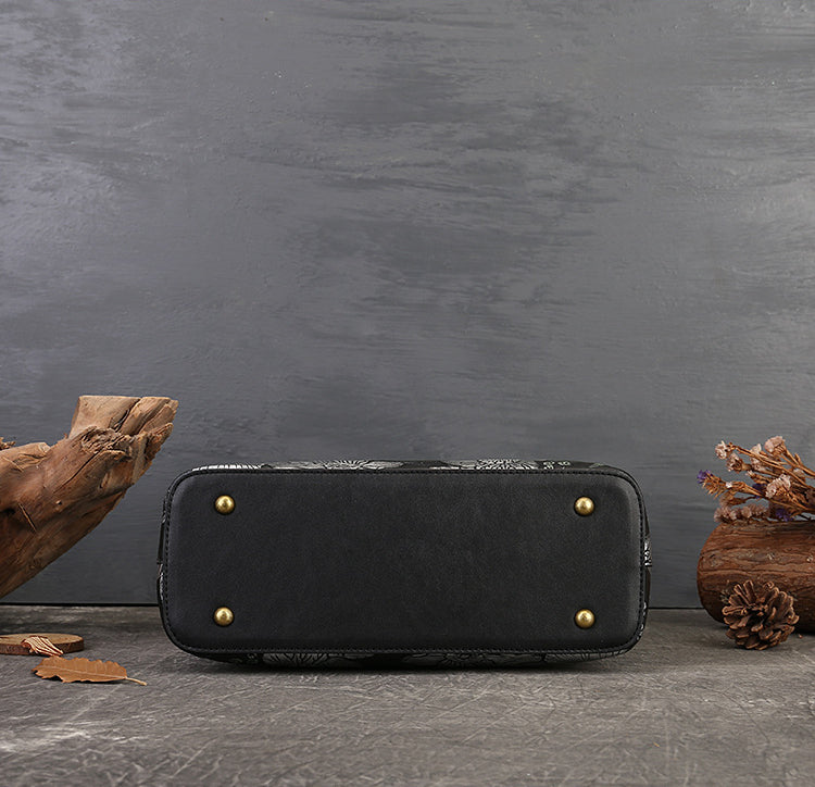 Ethnic Luxury PU Leather Small-Batch Shoulder Bag-Handbags-Black-Free Shipping Leatheretro