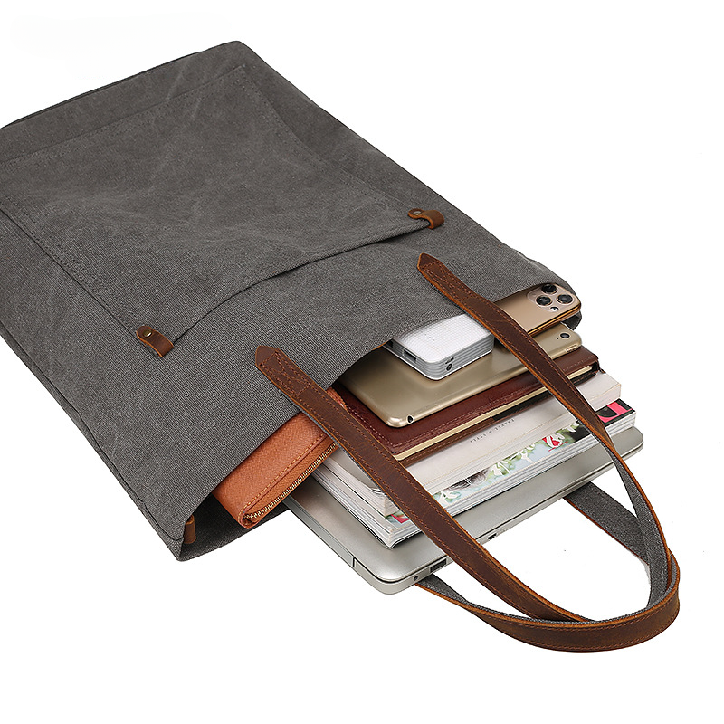 Fashion Large Storage Canvas Tote Handbags 0255-Handbags-Black-Free Shipping Leatheretro