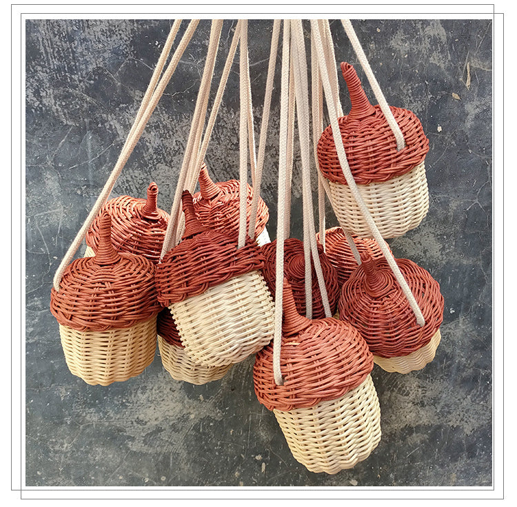 Mini Crossbody Woven Bag with Lid-Brown-Free Shipping Leatheretro