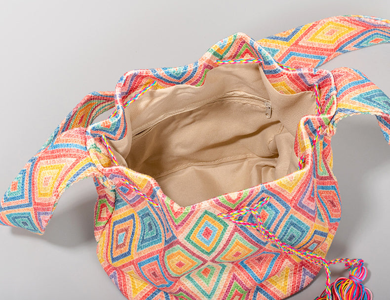 Bohemian Bucket Bag – Crossbody Canvas Shoulder Bag for Women-BY8277-25*23*8CM-Free Shipping Leatheretro