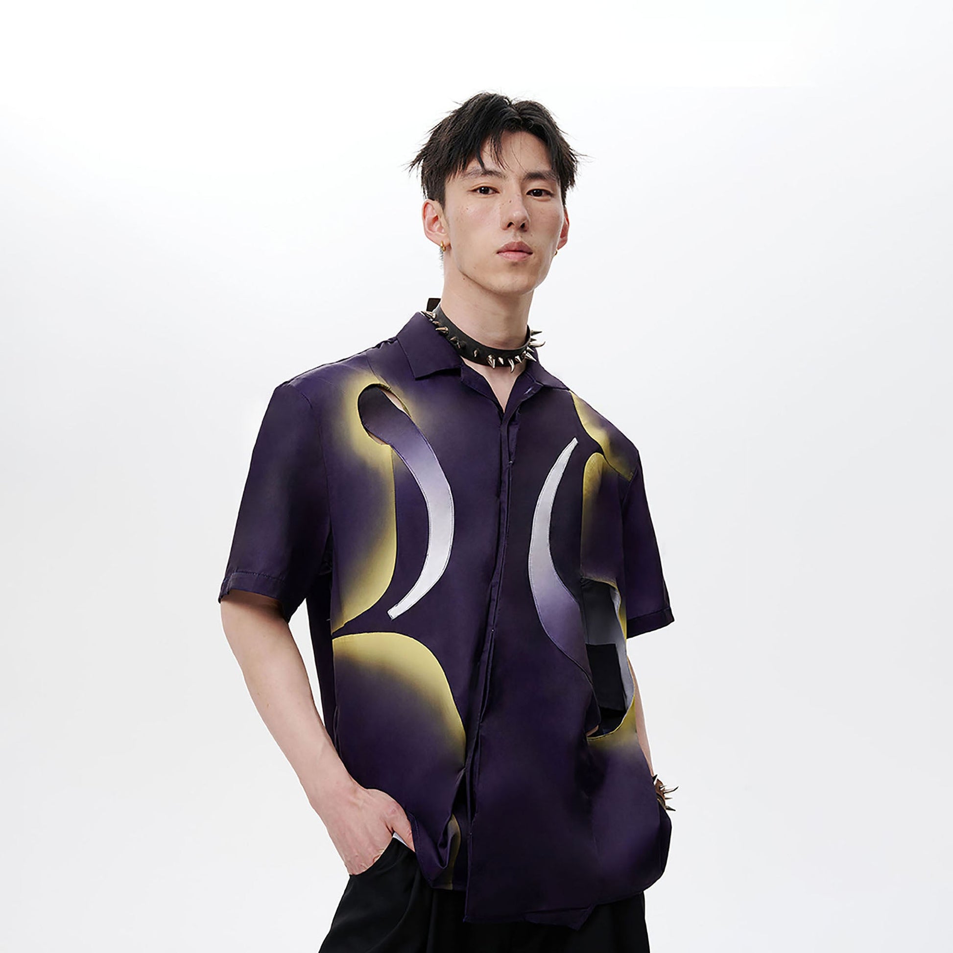 TUIMU Deconstructed Abstract Moon Star Shirt-Shirt-S-Long-Free Shipping Leatheretro