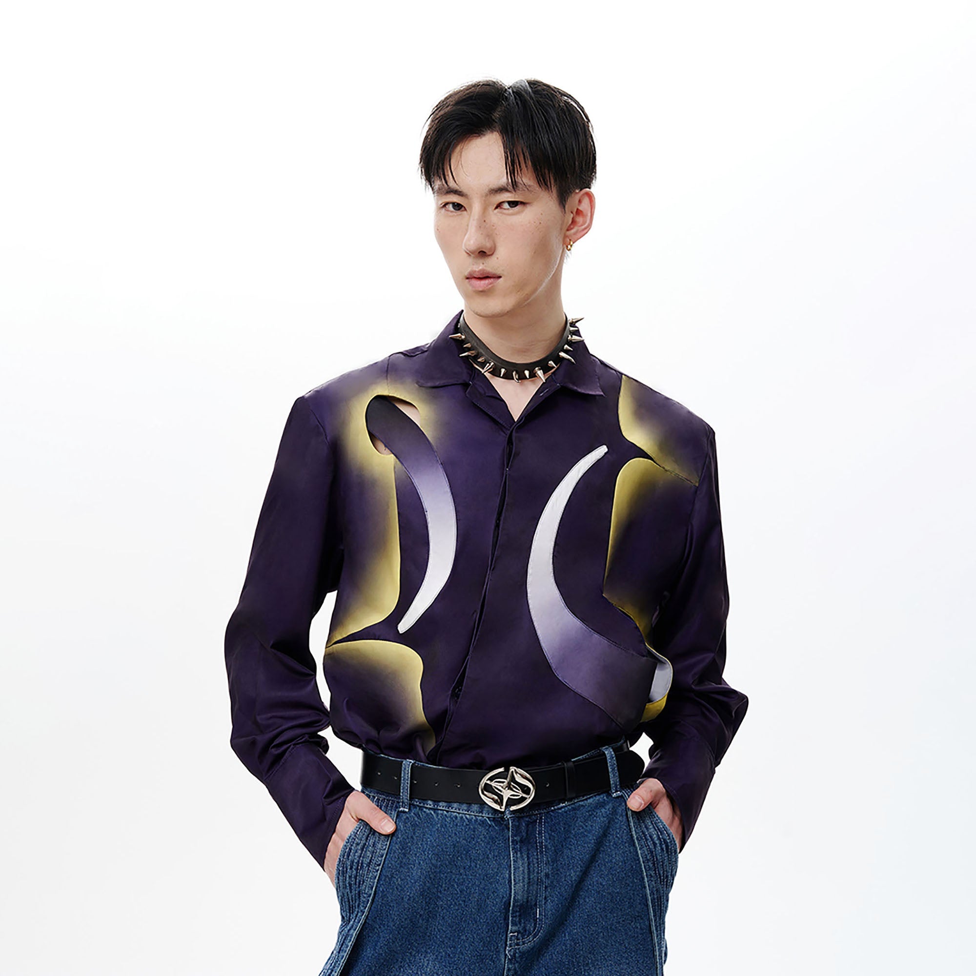 TUIMU Deconstructed Abstract Moon Star Shirt-Shirt-S-Long-Free Shipping Leatheretro