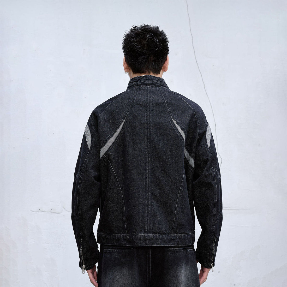 CATSSTAC Contrast Panel Denim Jacket-Jacket-M-Free Shipping Leatheretro