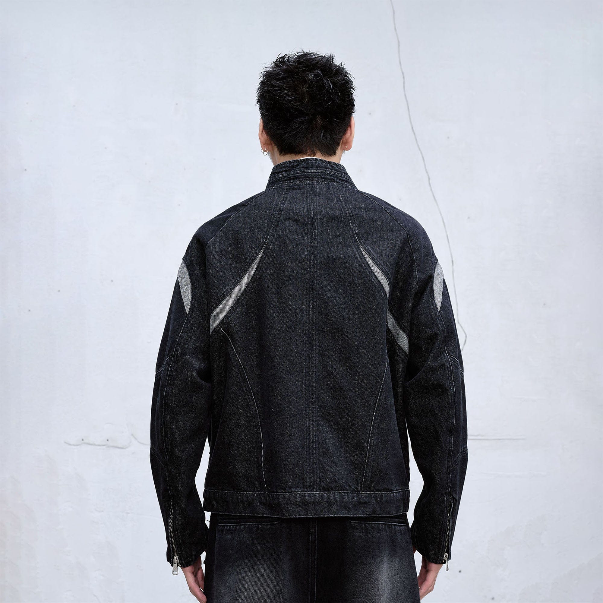 CATSSTAC Contrast Panel Denim Jacket-Jacket-M-Free Shipping Leatheretro