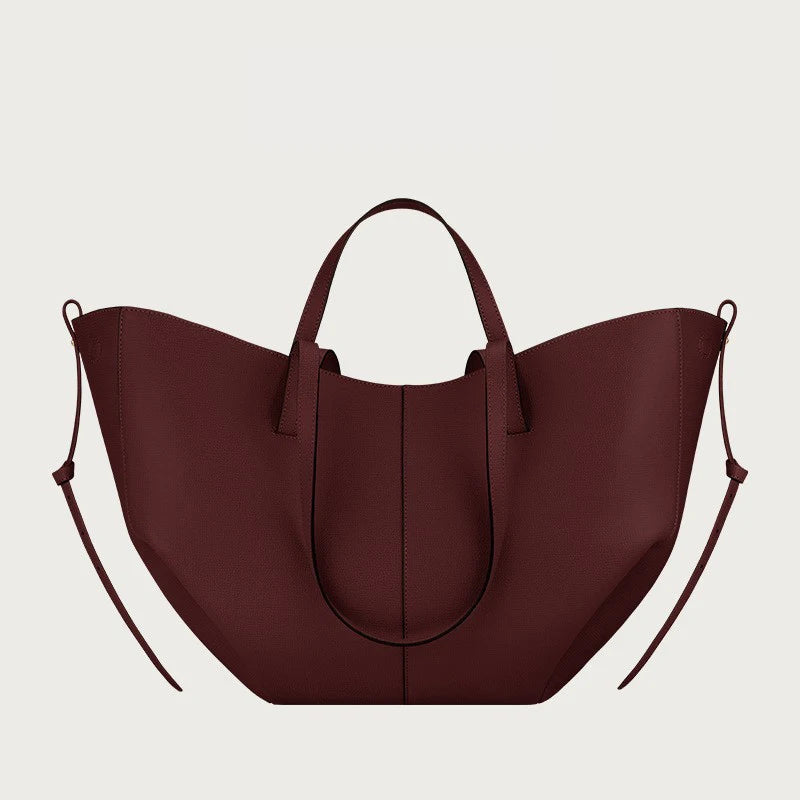 Classic Elegant Wing Tote Bag-Tote Bag-Chestnut Brown-Small-Free Shipping Leatheretro