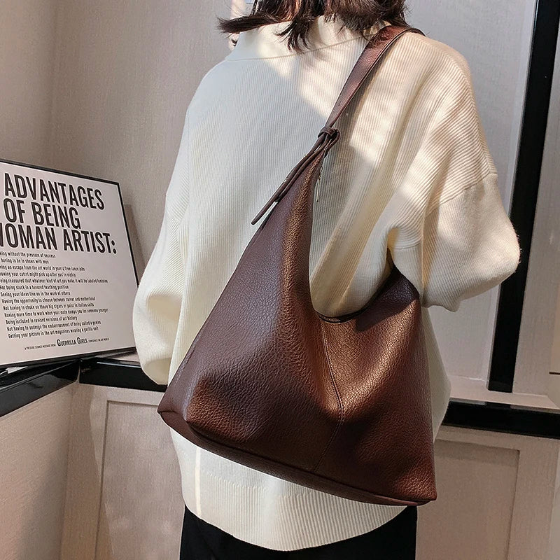 New Style Fashionable Zipper Shoulder Bags for Women-Handbags-Brown-Free Shipping Leatheretro