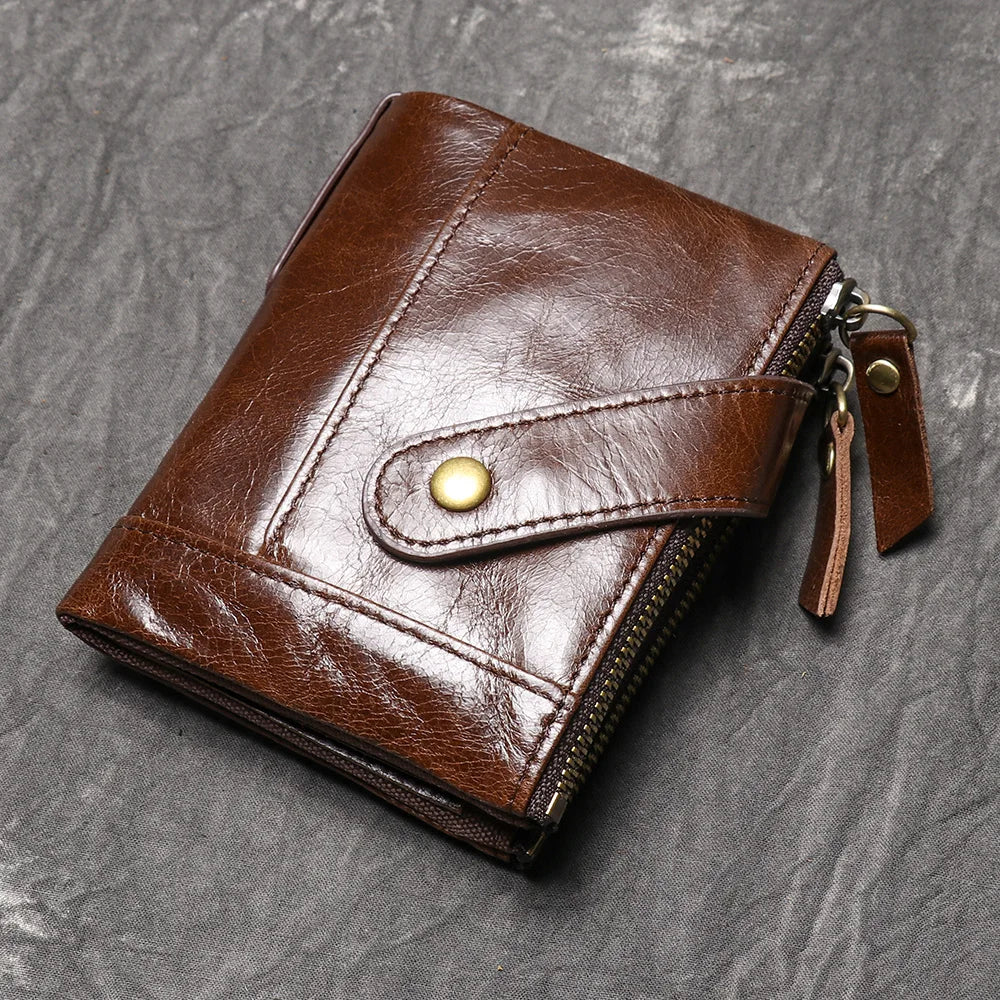 Premium Genuine Leather Men's Wallet-Wallets & Money Clips-Black-Free Shipping Leatheretro