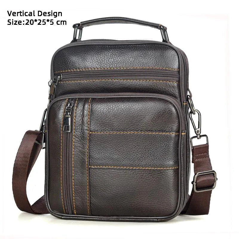 Retro Soft Cowhide Leather Crossbody - Mini Pad Boy Shoulder Bag-Crossbody Bag-Coffee 181-Free Shipping Leatheretro