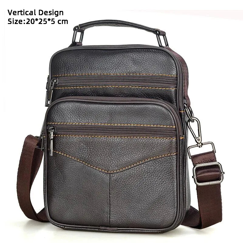 Retro Soft Cowhide Leather Crossbody - Mini Pad Boy Shoulder Bag-Crossbody Bag-Coffee 191-Free Shipping Leatheretro