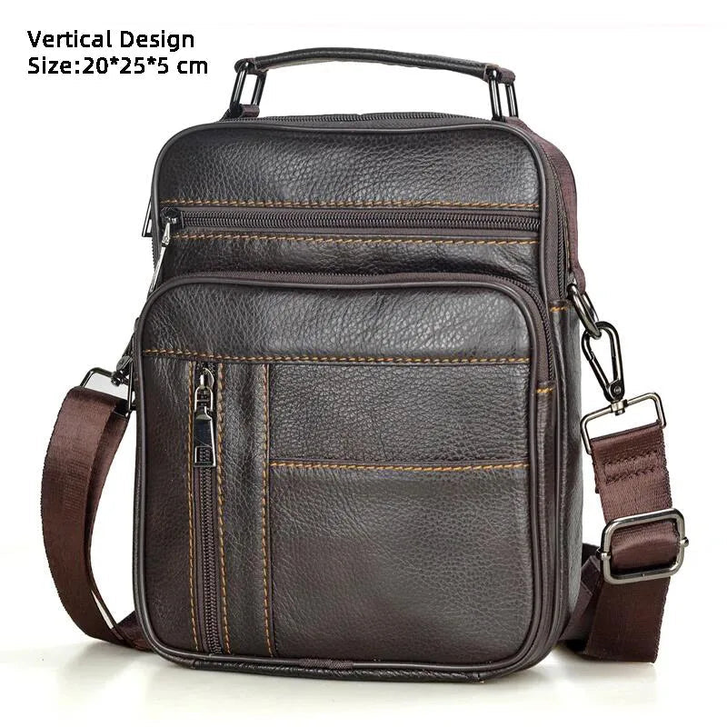 Retro Soft Cowhide Leather Crossbody - Mini Pad Boy Shoulder Bag-Crossbody Bag-Coffee 193-Free Shipping Leatheretro