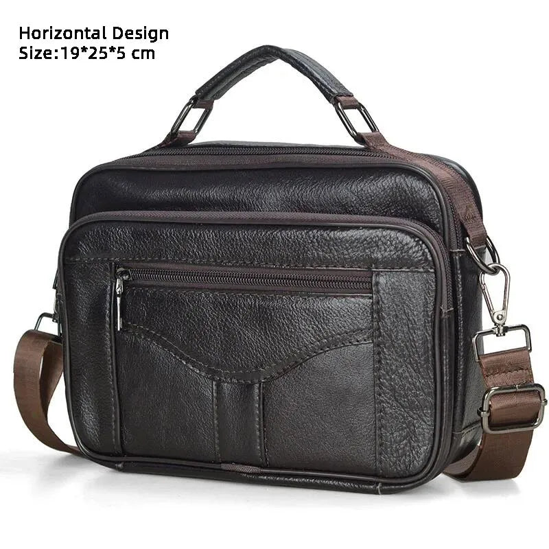 Retro Soft Cowhide Leather Crossbody - Mini Pad Boy Shoulder Bag-Crossbody Bag-Coffee 21-Free Shipping Leatheretro