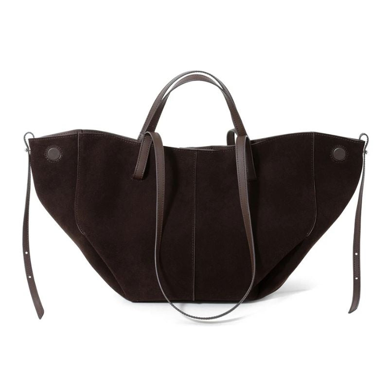 Women’s Leather Shoulder Tote – Frosted Cowhide Large Capacity Wing Bag-Coffee-Free Shipping Leatheretro