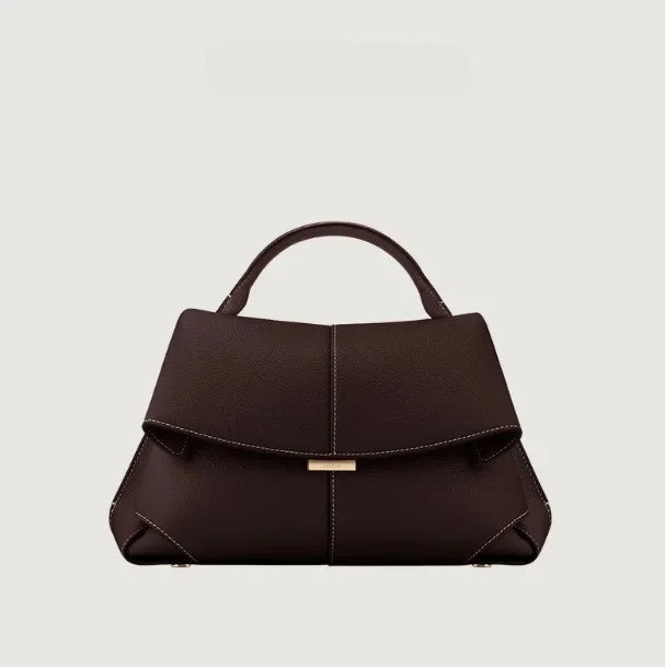 High-End Luxury Leather Smile Bag Designer Handbag with Pleated Design-Handbags-Coffee-Free Shipping Leatheretro