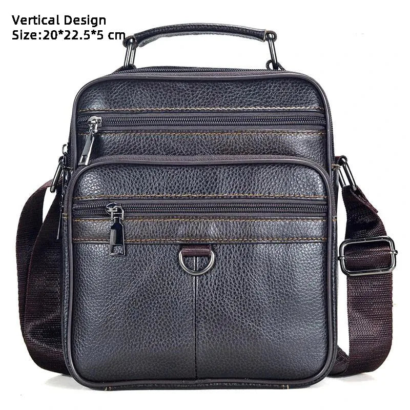 Retro Soft Cowhide Leather Crossbody - Mini Pad Boy Shoulder Bag-Crossbody Bag-Coffee Metal 47-Free Shipping Leatheretro