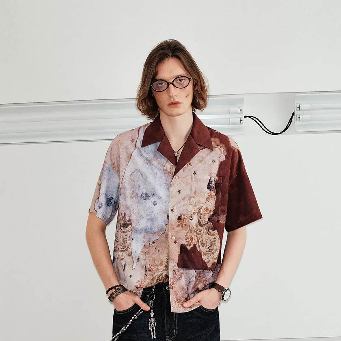KREATE Mural Cuban Half Shirt-Half shirt-S-Free Shipping Leatheretro
