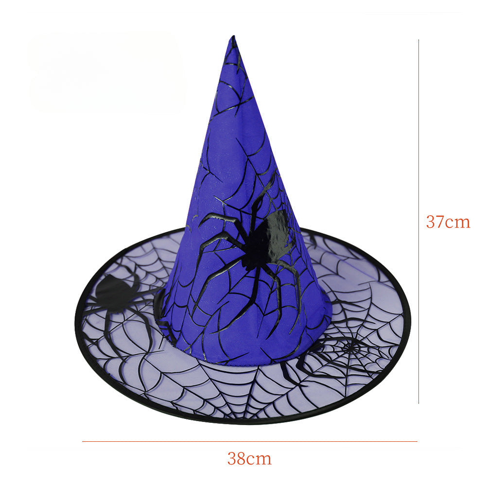 Witch Hat Halloween Decorations - Deluxe Mesh Witch Hats for Costume Parties 6pcs/One Set