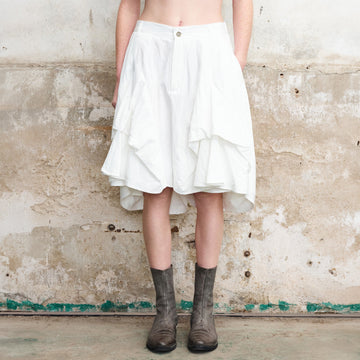ILNya Nieternite Nifutur Layered Asymmetrical Skort White-Shorts-S (0) (Preorder)-Free Shipping Leatheretro