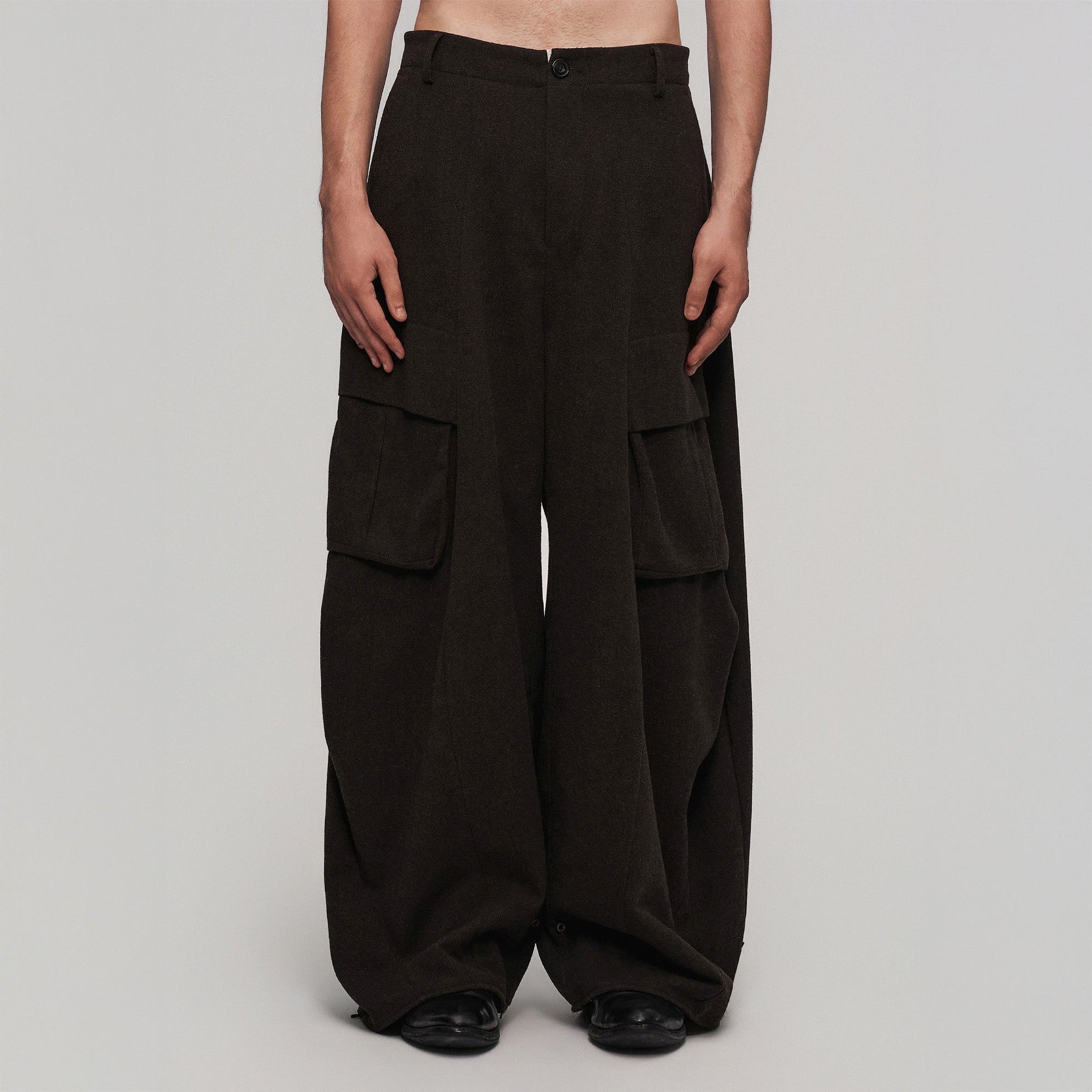 ILNya Nieternite Nifutur Minimal Wool-Blend Big-Pocket Wide-Leg Pants-Pants-S (0)(Preorder)-Free Shipping Leatheretro