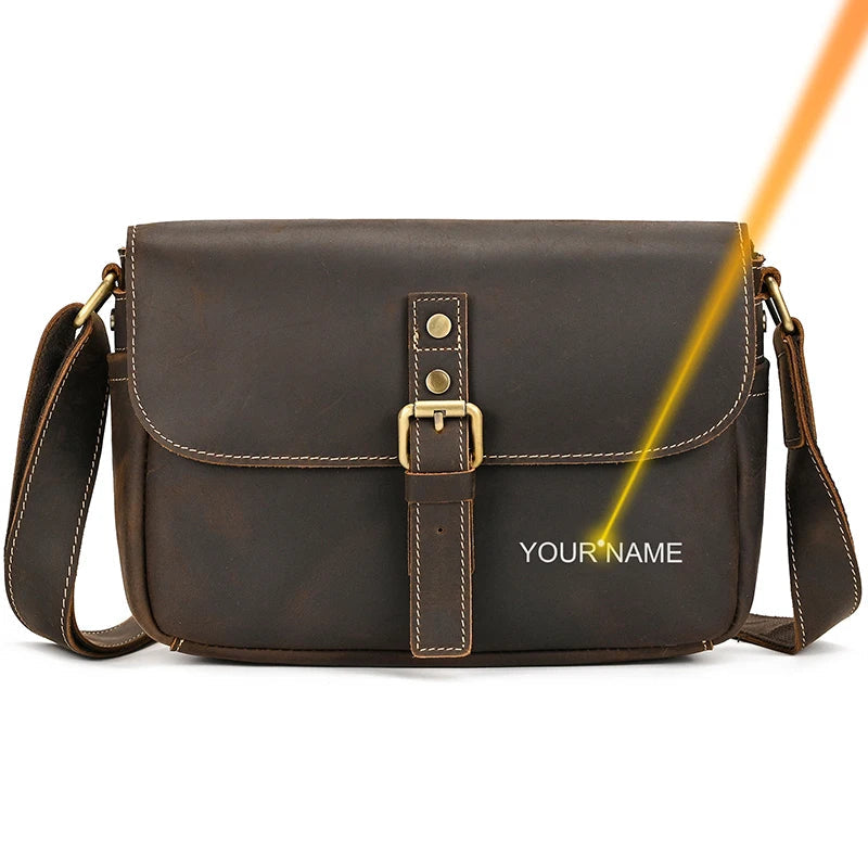 Genuine Leather Male Female Crossbody Bag-Handbags-Brown-Free Shipping Leatheretro