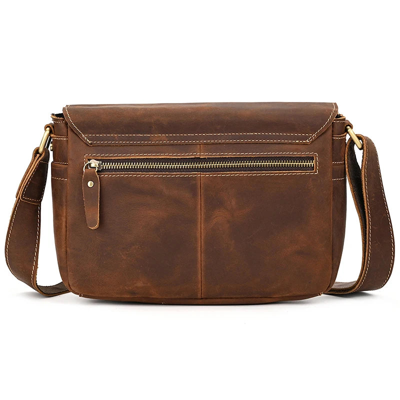 Genuine Leather Male Female Crossbody Bag-Handbags-Brown-Free Shipping Leatheretro