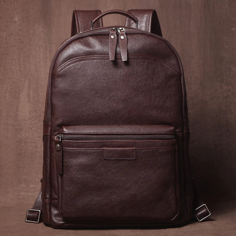 Luxury Leather Laptop Travel Backpack - Premium Professional Business Backpacks-Backpacks-Dark Coffee-Free Shipping Leatheretro