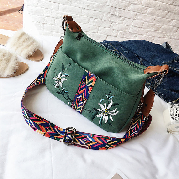 Multifunction Shoulder Embroidery Handbag-Handbags-Black-Free Shipping Leatheretro
