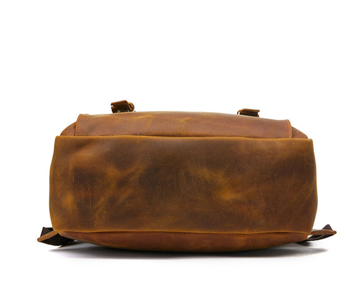 Genuine Leather Men's Backpack-Backpack-Black-30cm*10cm*38cm-Free Shipping Leatheretro