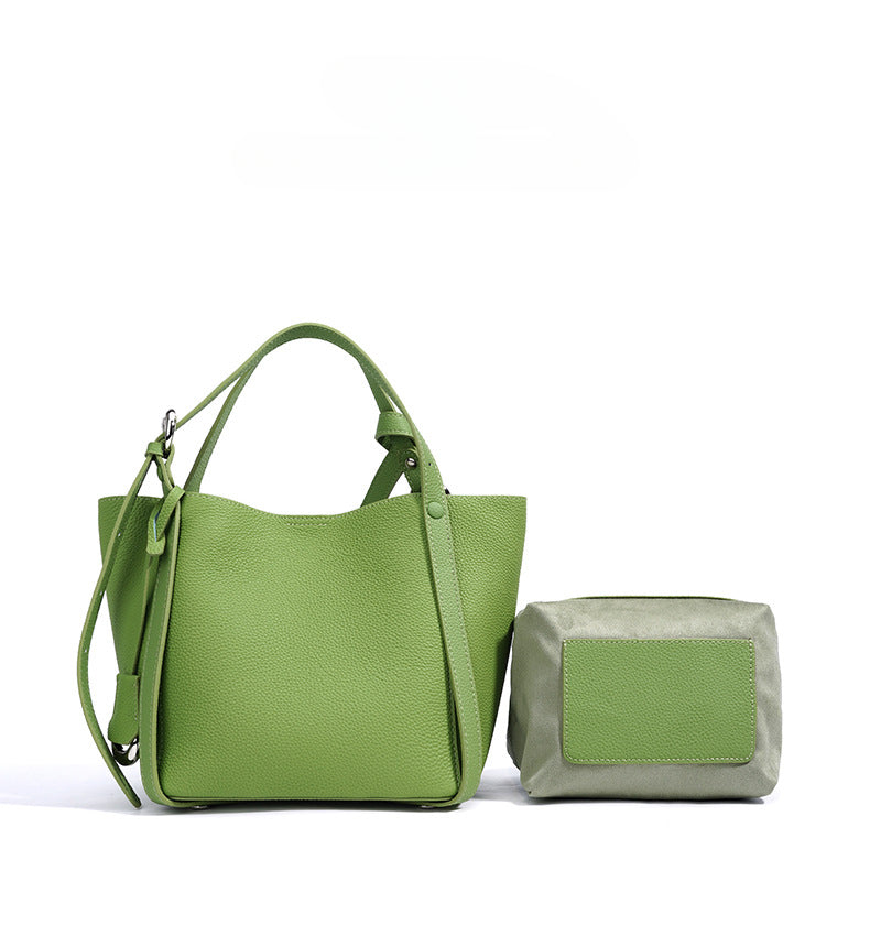 Women's Genuine Leather Large Tote Bag-Tote Bags-Light avocado green-Free Shipping Leatheretro