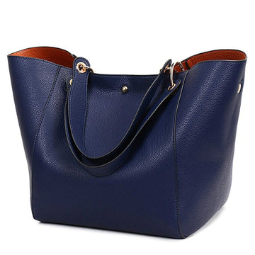Large Tote Handbags for Women Waterproof Tote Bag-Tote Bag-Dark Blue-Free Shipping Leatheretro