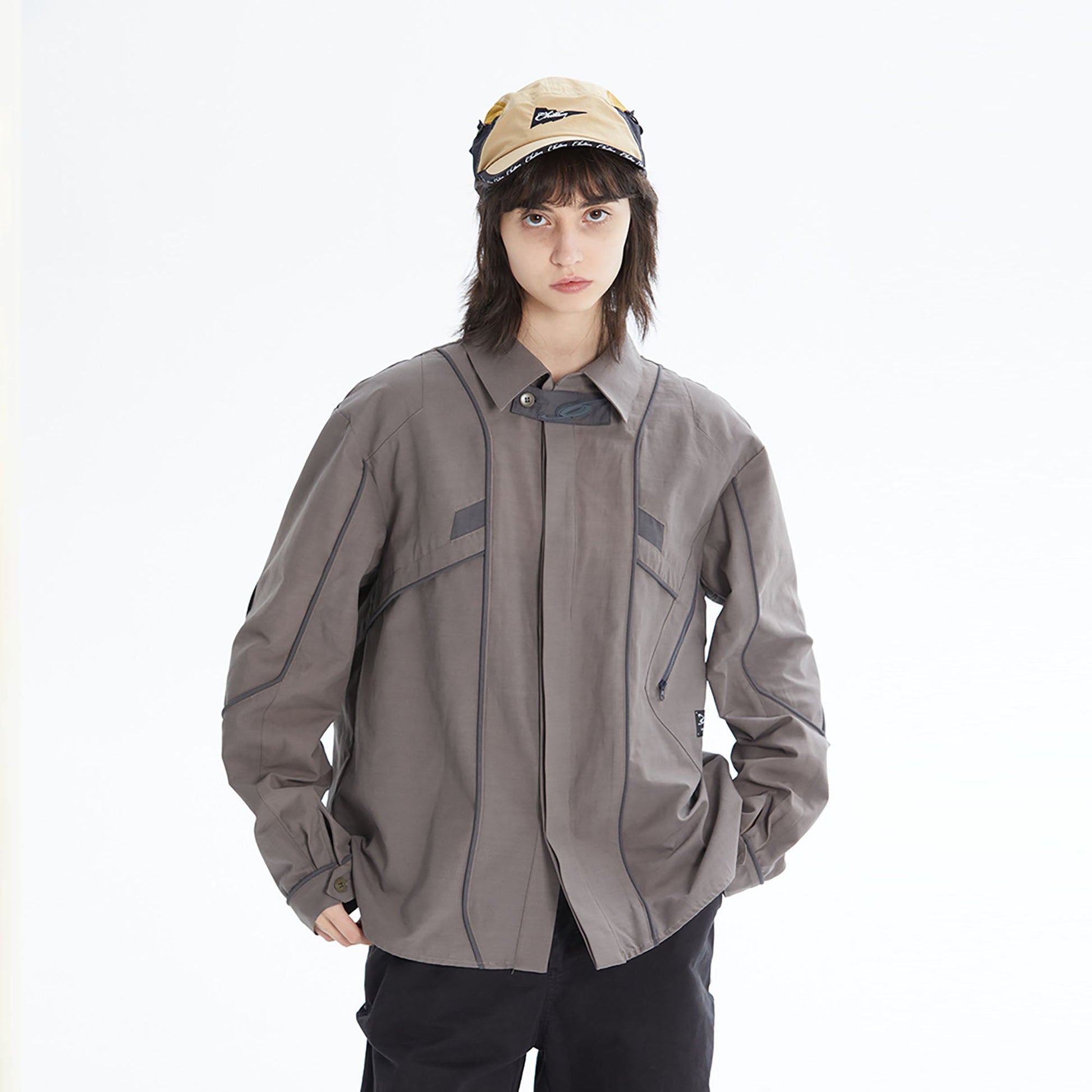 ERROR CODE ROBOT Modular Panel Button-Up Utility Shirt-Shirt-S-Free Shipping Leatheretro