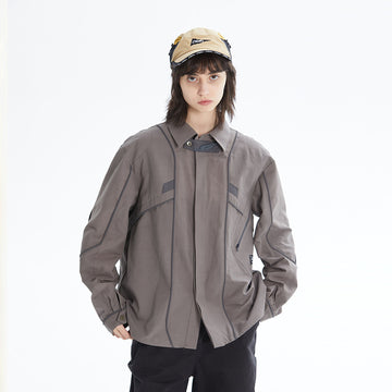 ERROR CODE ROBOT Modular Panel Button-Up Utility Shirt-Shirt-S-Free Shipping Leatheretro