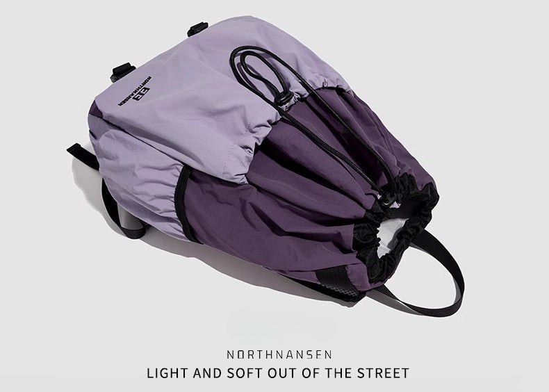 BOOM Contrast Color Drawstring Backpack-Purple-Free Shipping Leatheretro