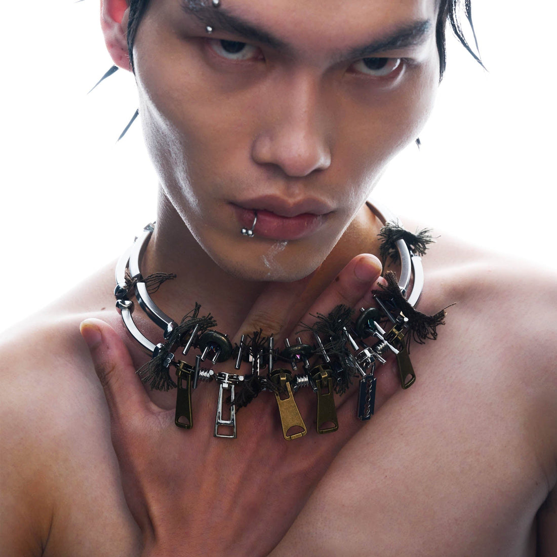 ILLUSORY Fifth Element Multi-Zipper Double-Strand Necklace-Necklace-Regular ( 14.9 INCHES - 17.7 INCHES )-Free Shipping Leatheretro