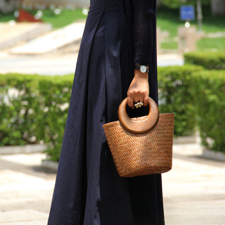Handwoven Rattan & Straw Tote Bag for Women-Handbags-C113 Small-Free Shipping Leatheretro