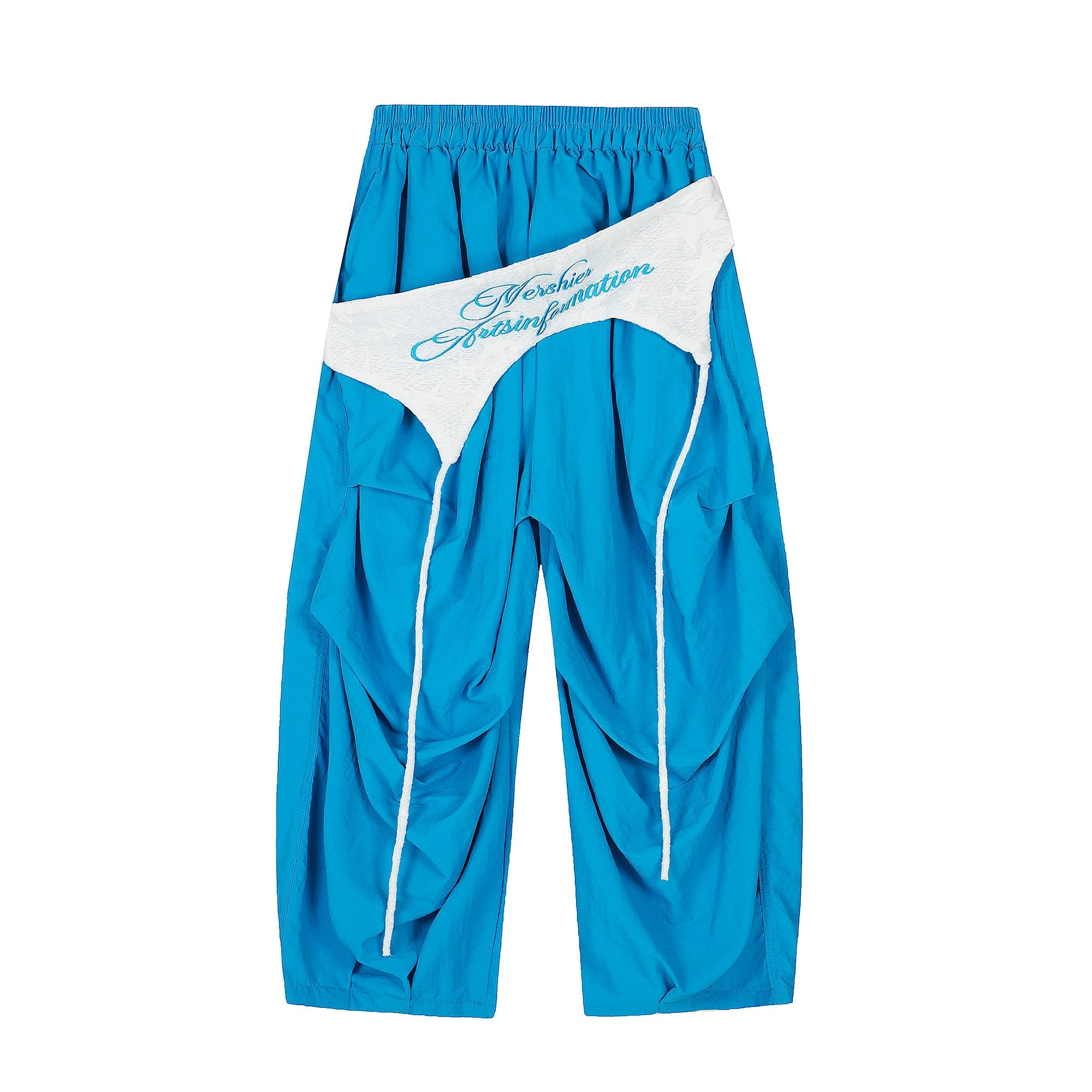 CLP Layered Crinkled Waist-Panel Parachute Pants-Pants-S-Gray-Free Shipping Leatheretro