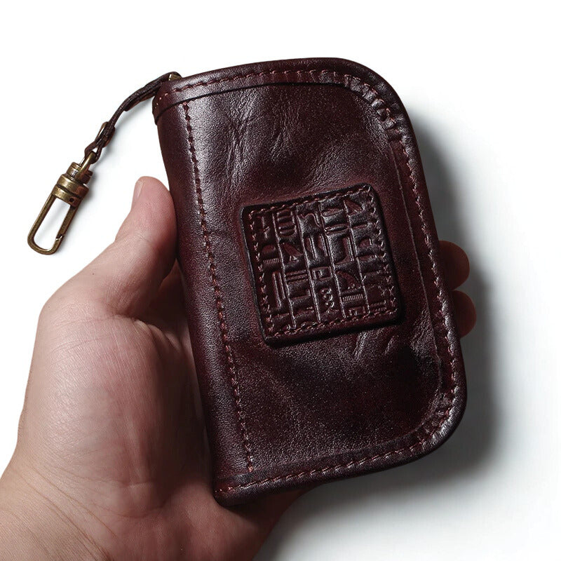 Vintage Luxury Genuine Leather Car Key Bag - Multipurpose Wallet Card Holder-Key Organizer-Dark Coffee-Free Shipping Leatheretro