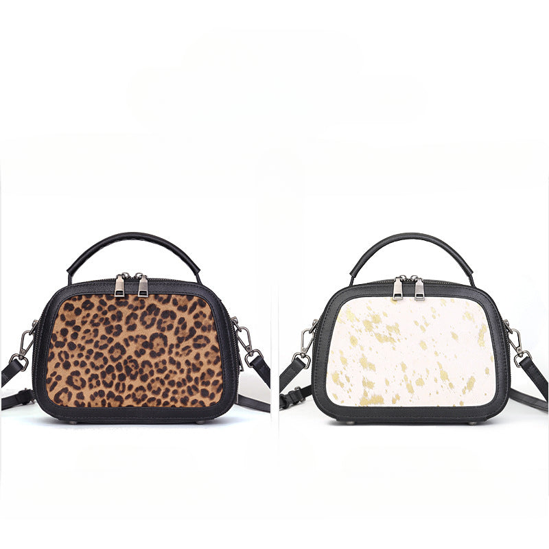 Women's Genuine Leather & Pony Hair Box Bag-Handbags-brown-Free Shipping Leatheretro