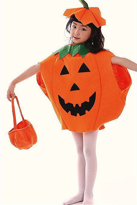 Pumpkin Cosplay Set Kid Halloween-One Size-Orange-Free Shipping Leatheretro