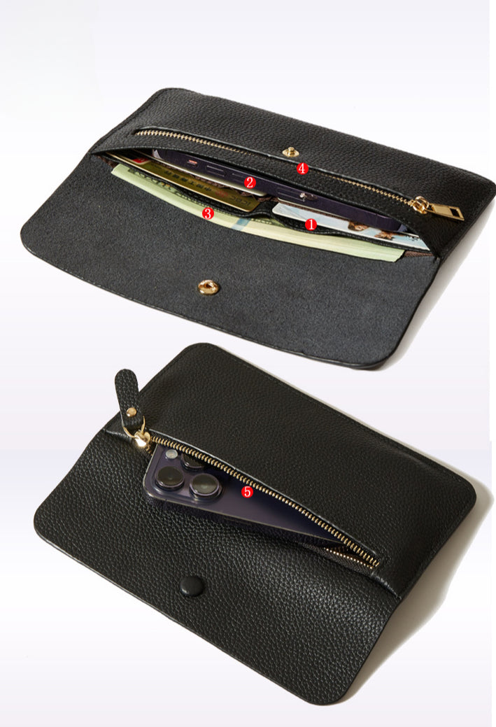 Long Leather Wallet for Women-Handbags, Wallets & Cases-yellow-Free Shipping Leatheretro