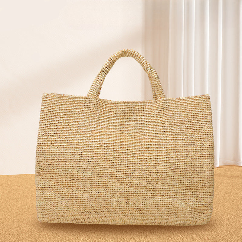 Handwoven Raffia Straw Bag-As Photo-Free Shipping Leatheretro
